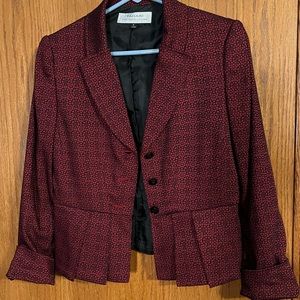 Tahari Adam s Levine Womens‎ suit jacket size 4 red and black pattern